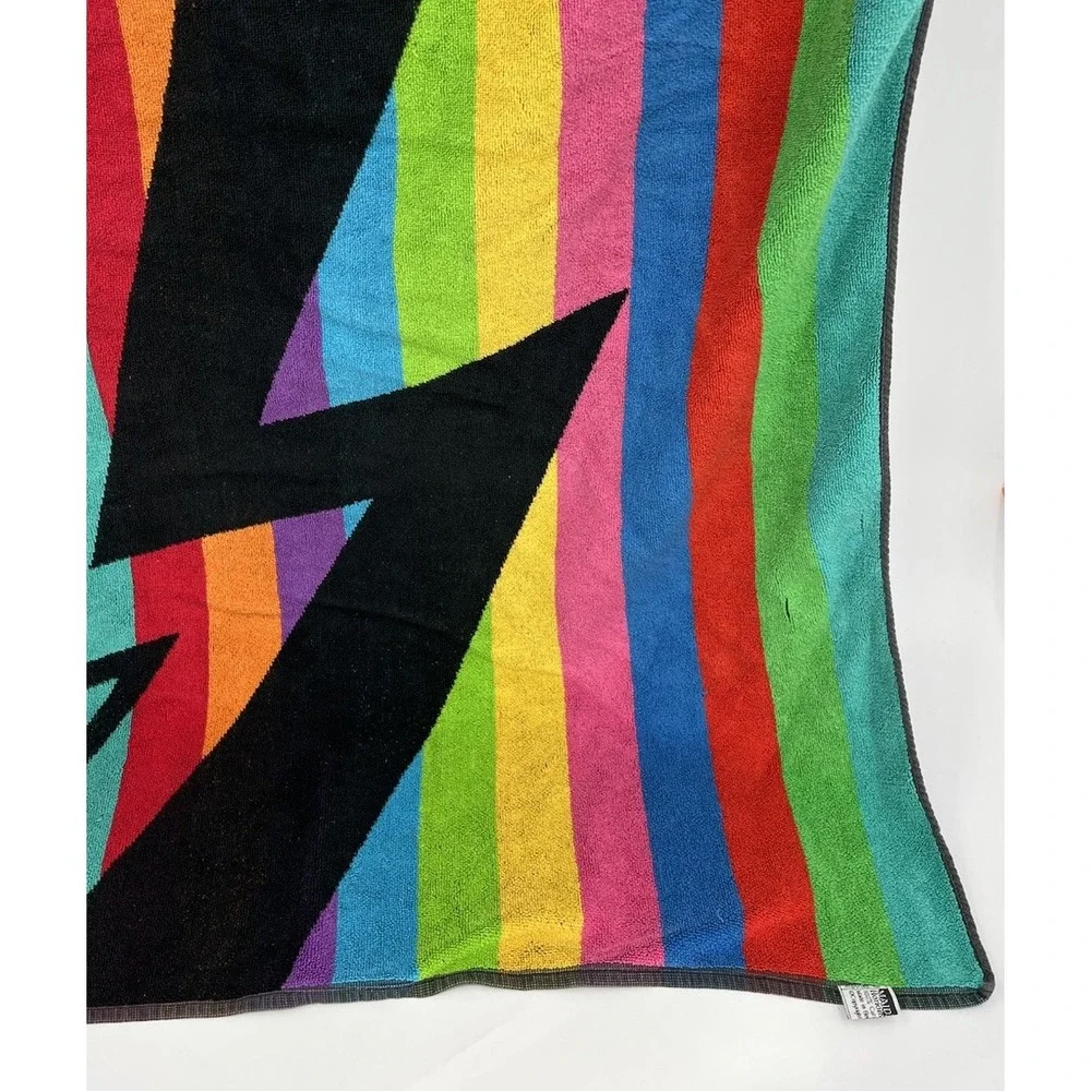 Vintage Hawaii Beach Towel by Maiden Black Multi Spell Out Cotton 56 x 33